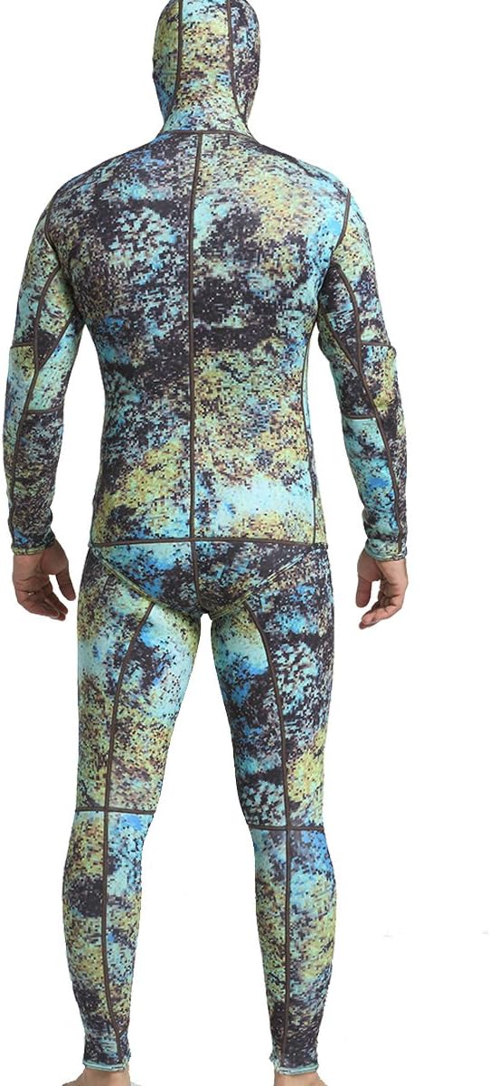 MYLEDI Neoprene 3mm Super Stretch Camouflage Fullsuit, Mens Freediving Snorkeling Swimming Spearfishing Wetsuit (MY047, XXL)