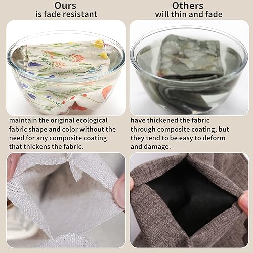 Miniatura 5 de Dolcal Juego de 4 manteles individuales lavables, manteles individuales de tela reversibles para comedor, color rojo, rosa, floral