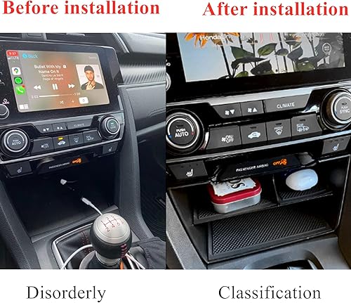 Miniatura 4 de Caja de almacenamiento para consola central Honda Civic Sedan de 10ª generación, bandejas de monedas, organizador de tarjetas con cable de extensión