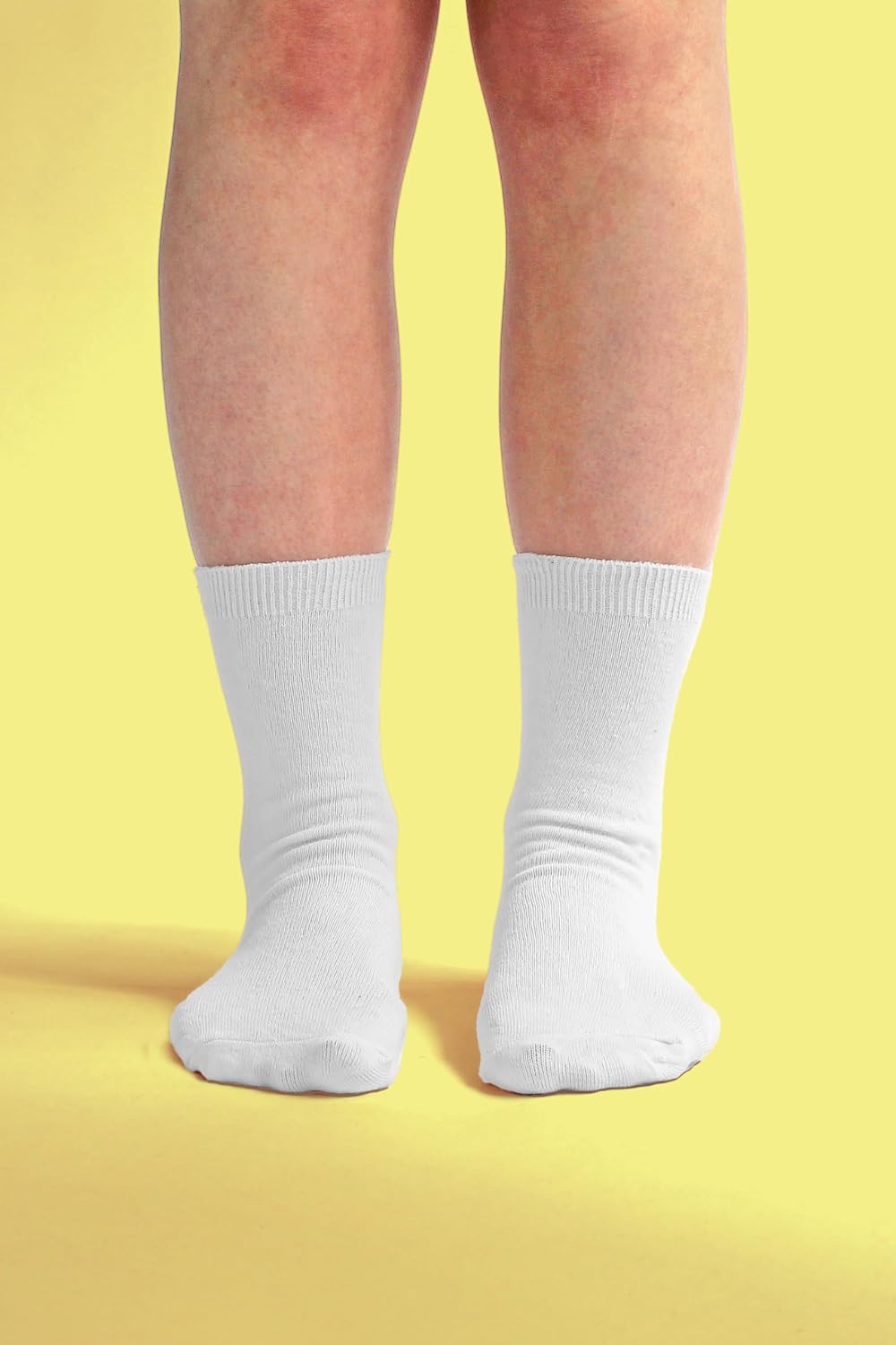 Sock Snob - 12 Pair Multipack Kids Plain School Socks | Boys & Girls | 3 Sizes| Childrens Cotton Rich Socks (3-6 Years, White)