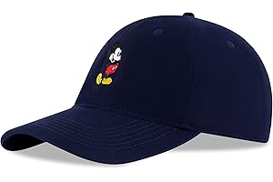 Disney Men's Goofy Hat, Embroidered Adjustable Baseball Cap for Adults
