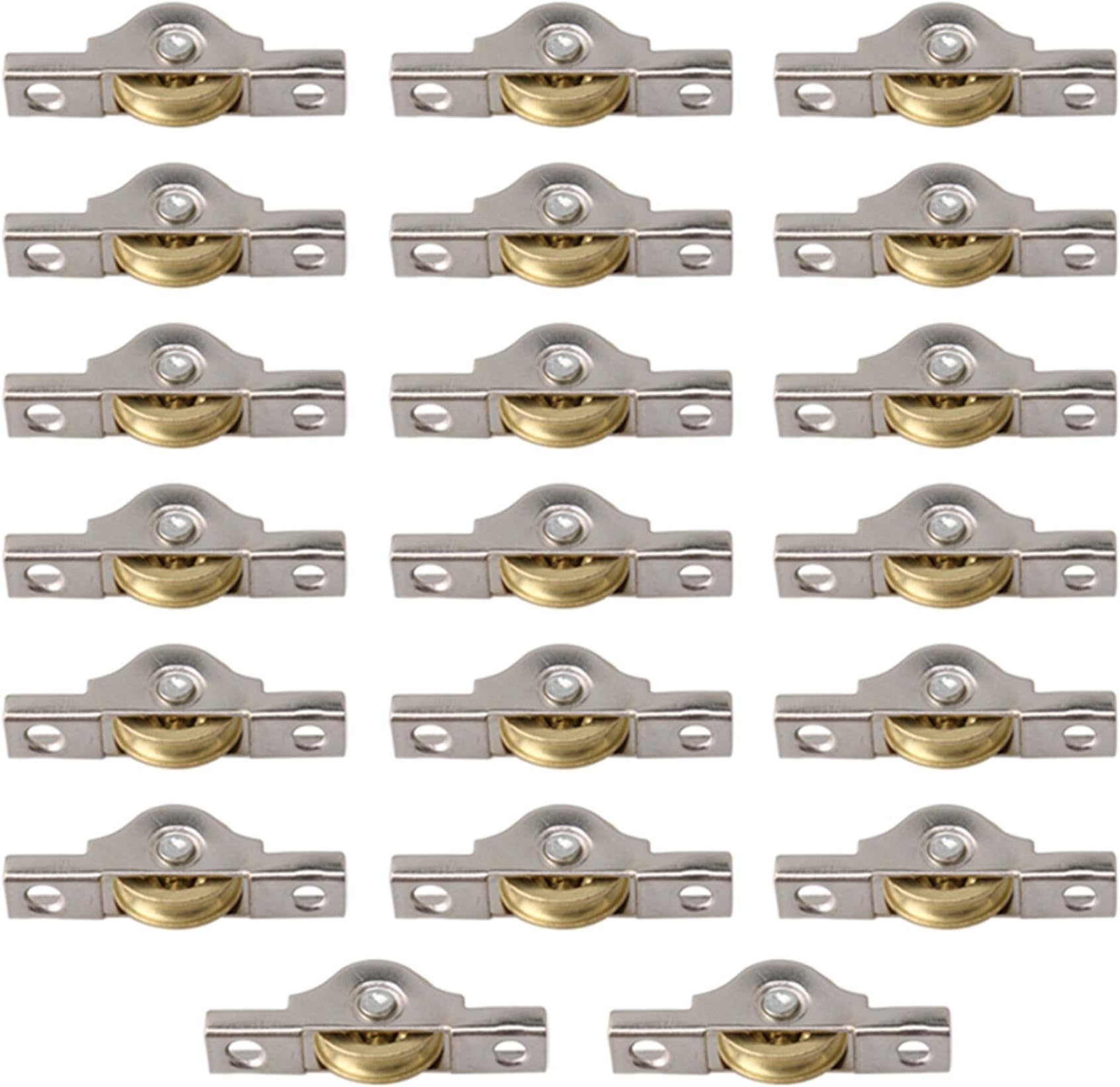 RDEXP Sliding Roller Wheel 20mm Diameter Slotted Wheel for Wardrobes Cabinet Bookcases Door Window Set of 20