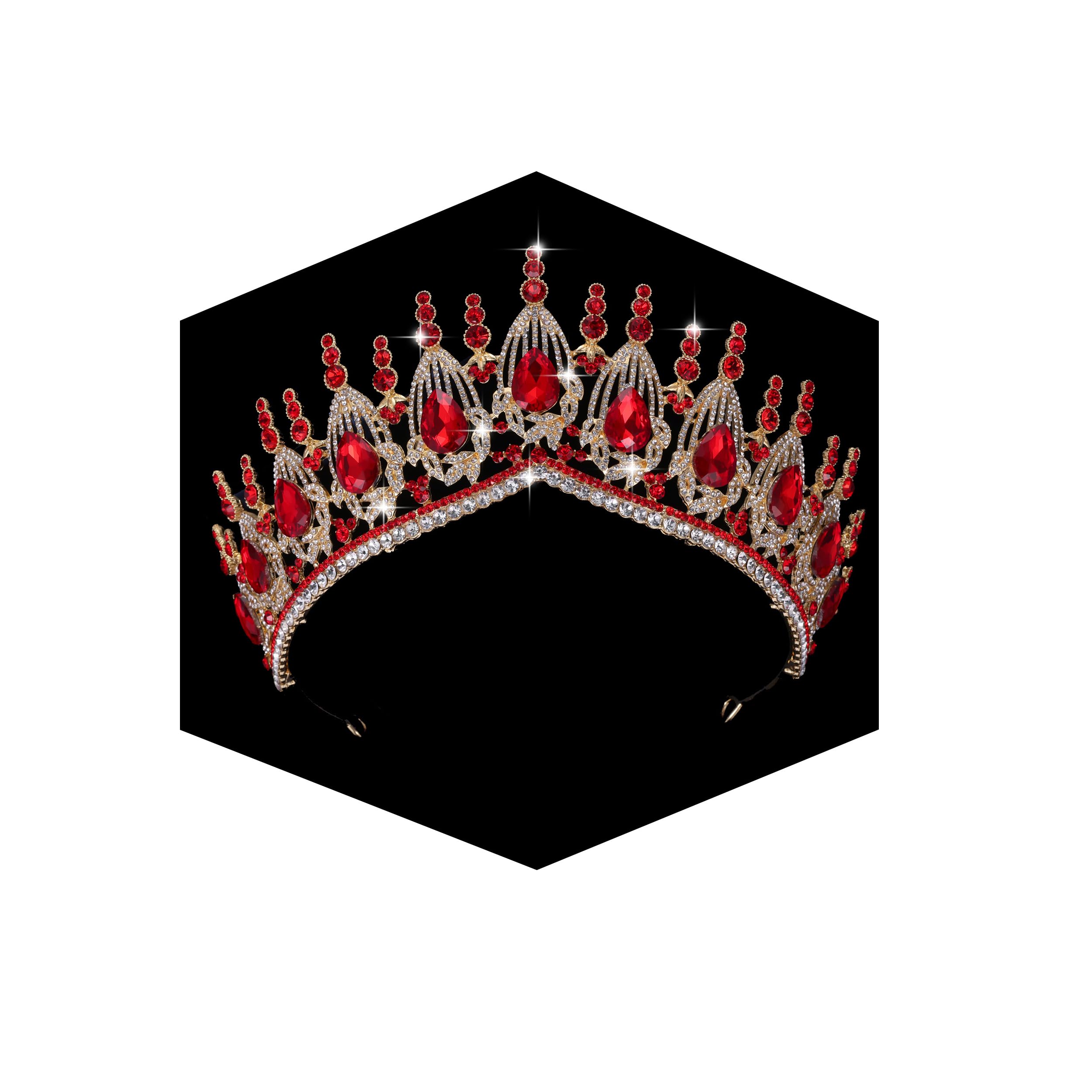 Kamirola Red Wedding Crystal Tiaras and Crowns for Women, Bride Royal Queen Headband Princess Quinceanera Headpieces for Birthday Prom Pageant Party…