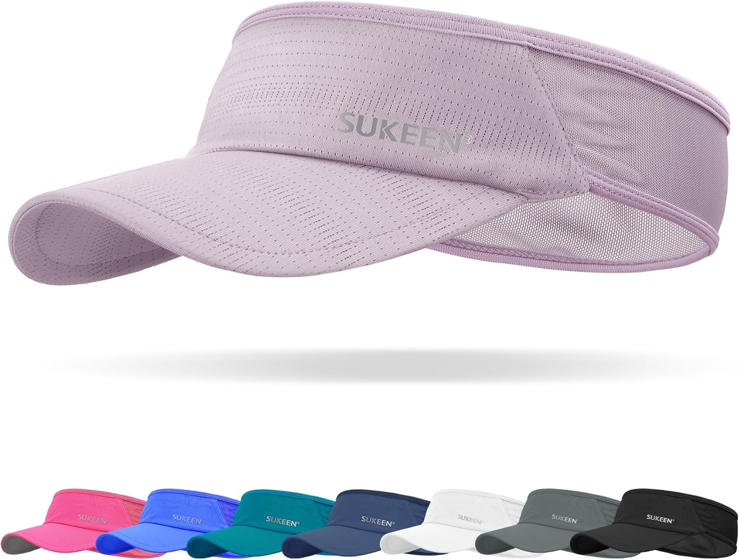 Sukeen Sports Sun Visor Men Women Lightweight Packable Cooling Stretchy Visor Hat for Running, Tennis, Golf