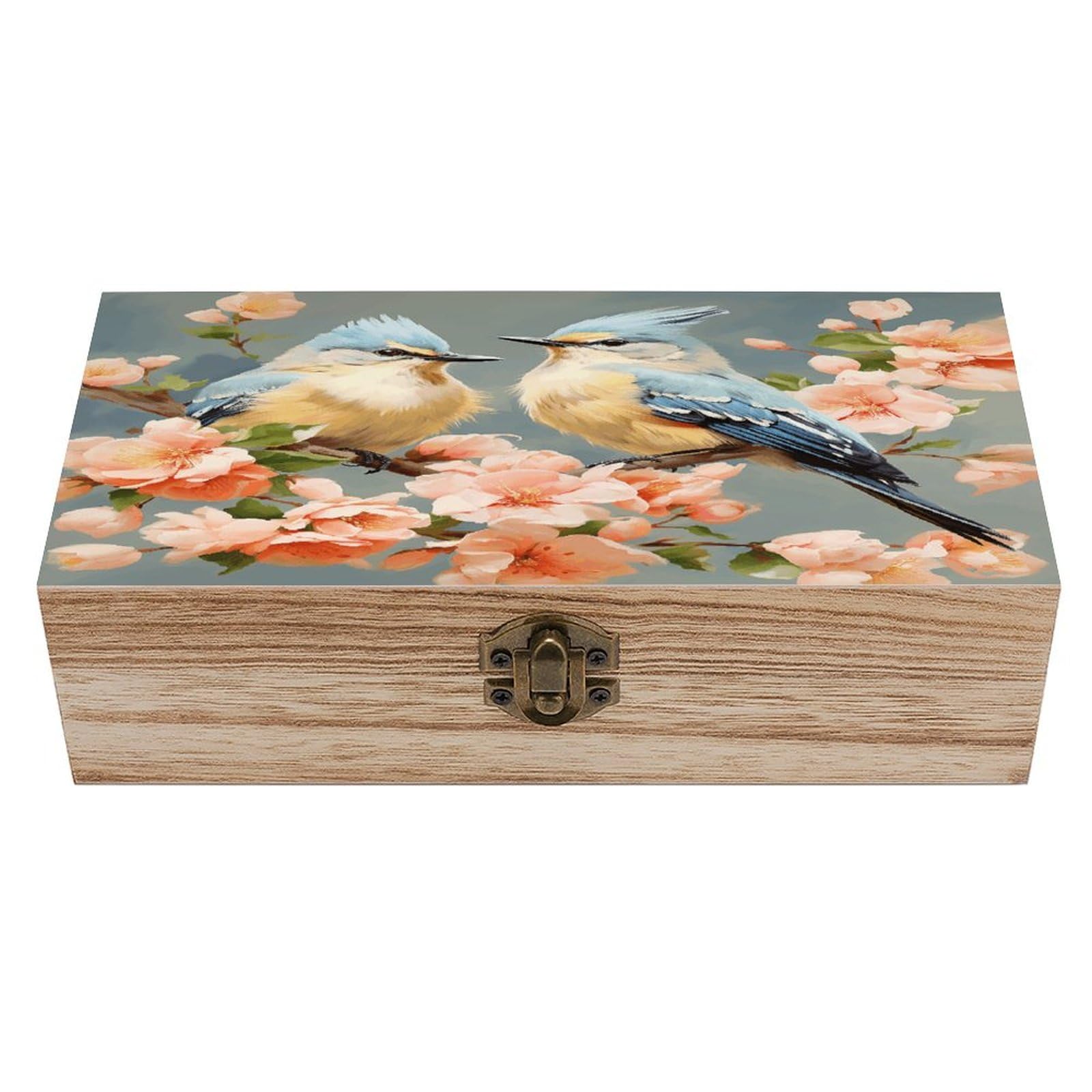 Boîte de rangement en bois avec couvercle, récipient élégant pour décoration d'intérieur