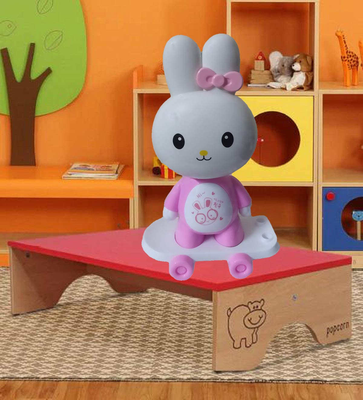 LIGHTER HOUSE Newest Arrival Cutest Cartoon Design LEDs Rechargeable Desk Lamp Cum Night Lamp for Kids Table/Bedroom Decor (White-Pink)-image-15