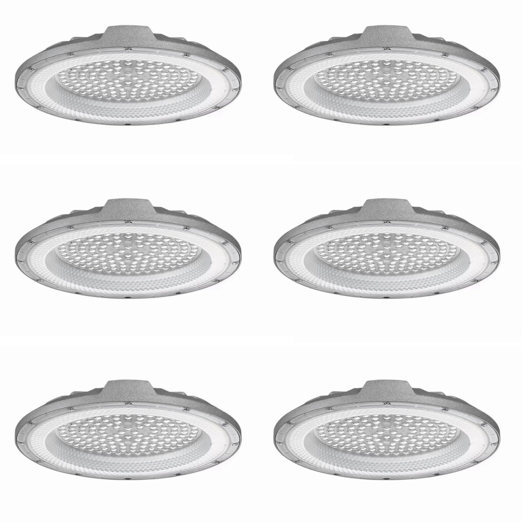 JANDEI - High Bay UFO DOB LED, Bianco 6000K, Alta Potenza con 110 Lm/Watt PF 0,95 6KV, Faretto per Esterni IP65. Perfetto per Ambienti Industriali, Magazzini, Garage... (50w, 6, Pacco)