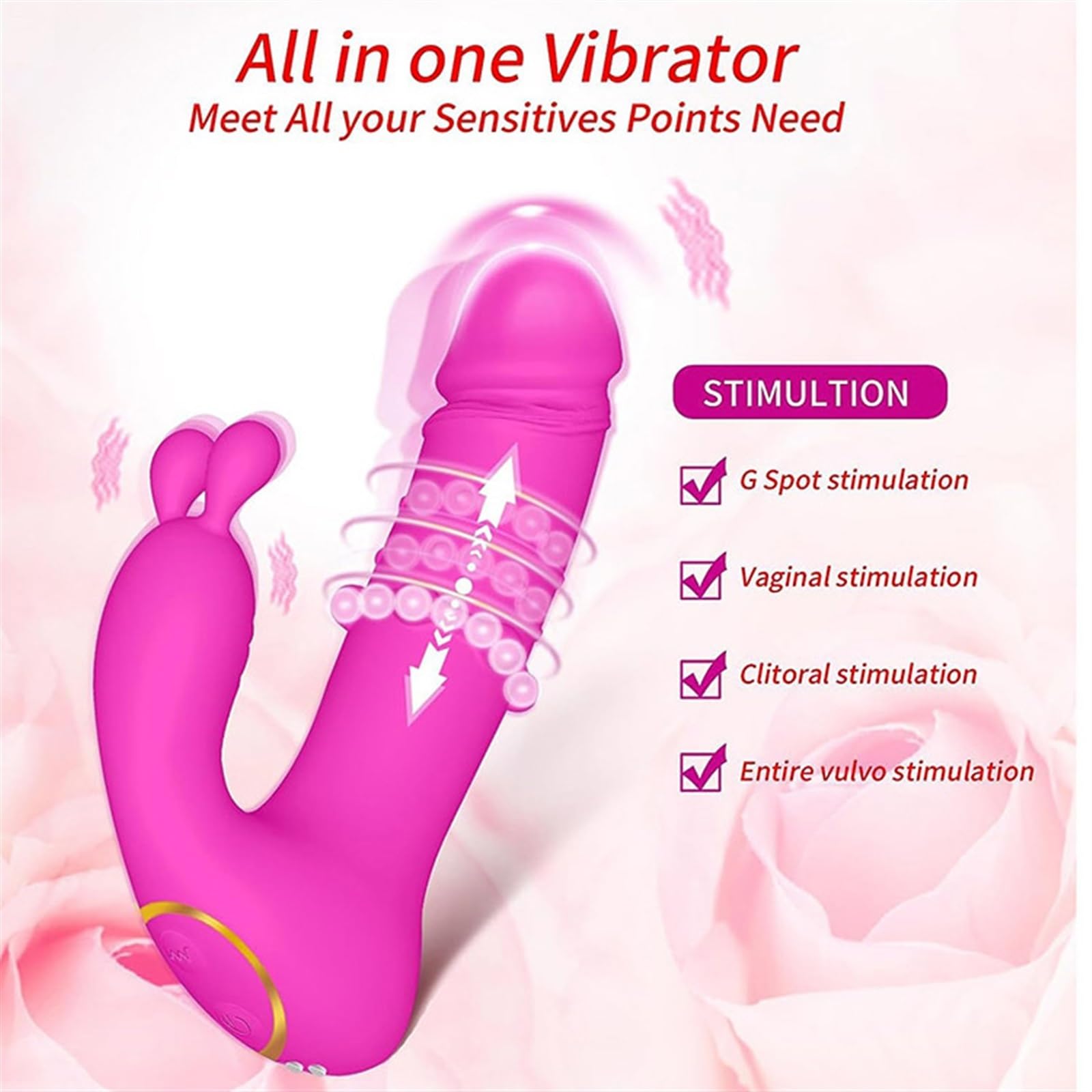 DAGIN Vibratore del Punto G del clitoride indossabile con Telecomando per App per Donne, Giocattoli sessuali per Adulti Impermeabili per Donne (Color : Pink)
