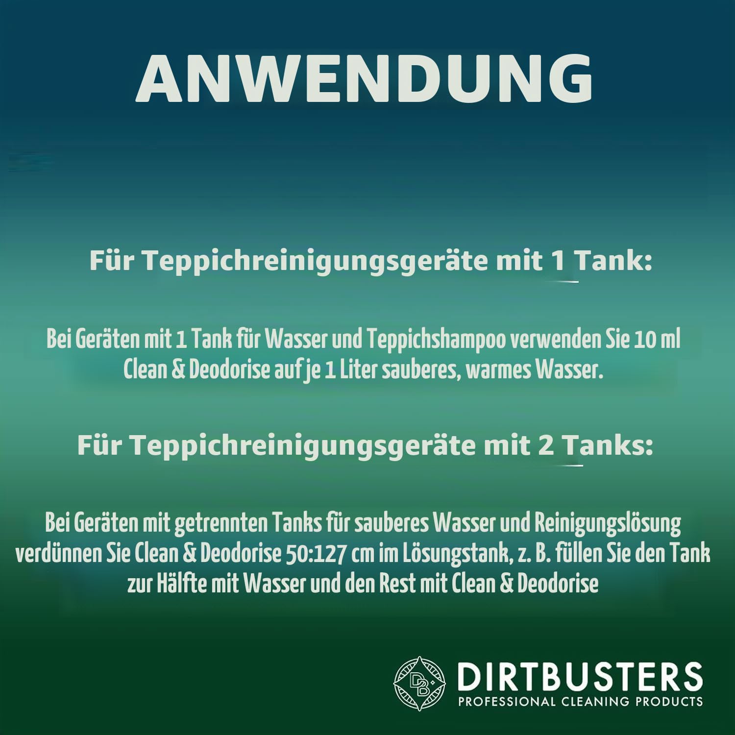 Dirtbusters 3 in1Teppichreiniger & Polsterreiniger Konzentrat für alle Teppichböden und Polster, reinigt & desodoriert - Teppichshampoo Geeignet für alle Waschsauger, Frühlingsfrisch 1 x 5 Liter