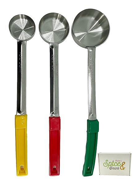 Stainless Steel Portion Control Solid Serving Spoon 3 Piece Combo Set 1oz, 2oz, 4oz - 1 each