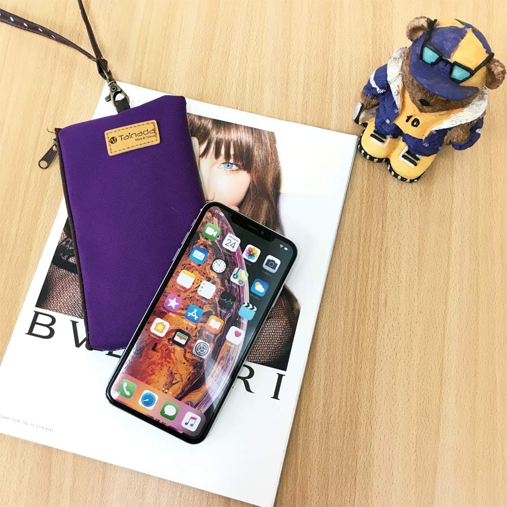 Tainada Phone Wristlet Purse 2 in 1 Pouch w/Clear View Window Touch Screen & Detachable Neck Strap Lanyard, Wristlet Strap for iPhone 16/15 Pro Max, 16/15 Plus; Samsung S24+, S23, A54 (Purple) - Image 3