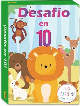 1step2dream Spanish Animal Guessing Card Games for Kids | Fun Educational Family Activities | Bilingual Stocking Stuffer, Travel Friendly Learning Board Games