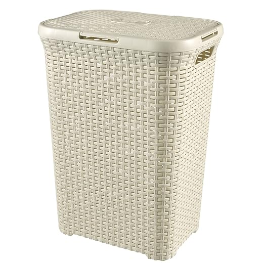 CURVER Style 60L Wäschebox, Plastik, Creme, 44.8 x 34.1 x 61.5 cm