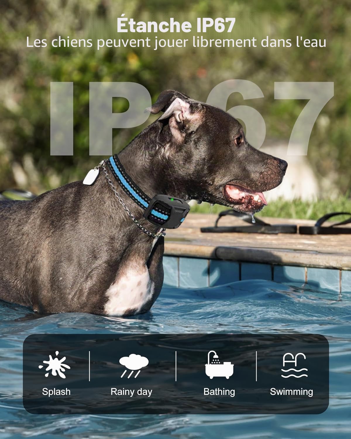 Collier Vibrant-Conformes à La Nouvelle Loi 2024-Collier de Dressage,Portée de 2600 Mètres,Rechargeable avec 3 Modes Son/Vibration/Forte Vibration,Résistant à l'eau IP67,pour Chiens de Toutes Tailles