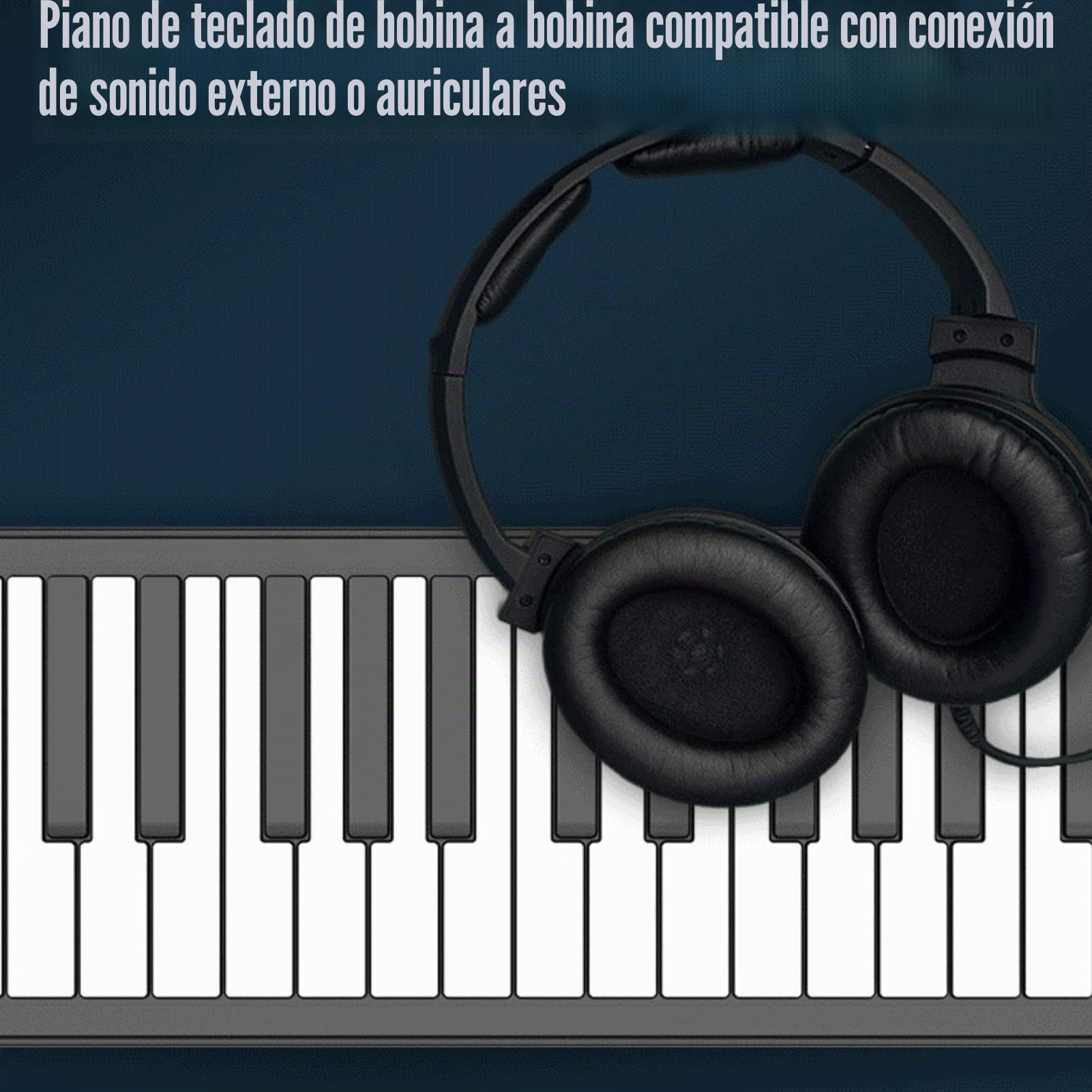 Estink Piano Enrollable de 61 Teclas, Piano Enrollable Manual Recargable Portátil con Pantalla LED, Salida Midi, 16 Voces, Grabación, Acorde, Sostenido, Trémolo, con Conector para Auriculares(PM61)