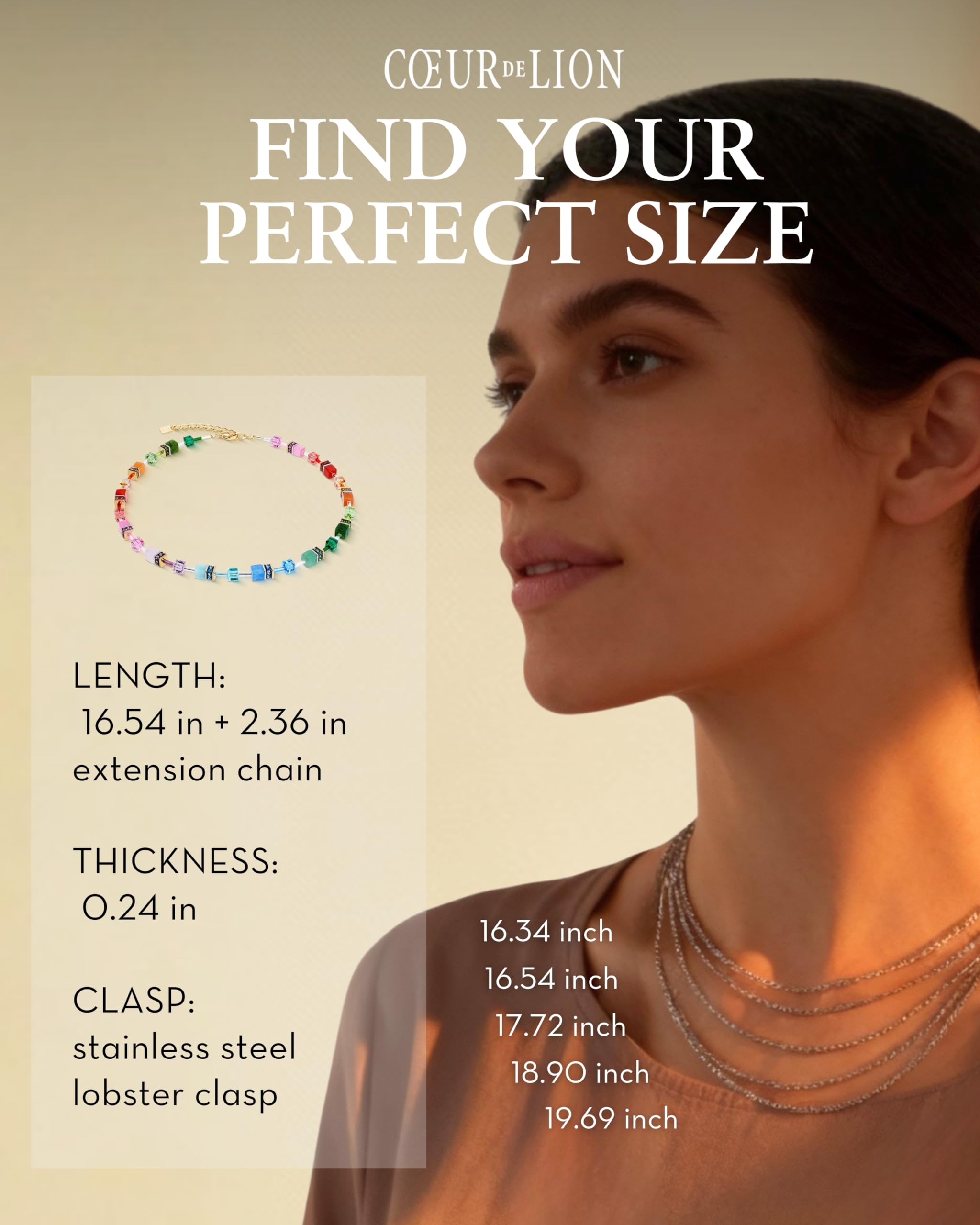 Coeur de Lion GeoCUBE® Iconic Precious naszyjnik