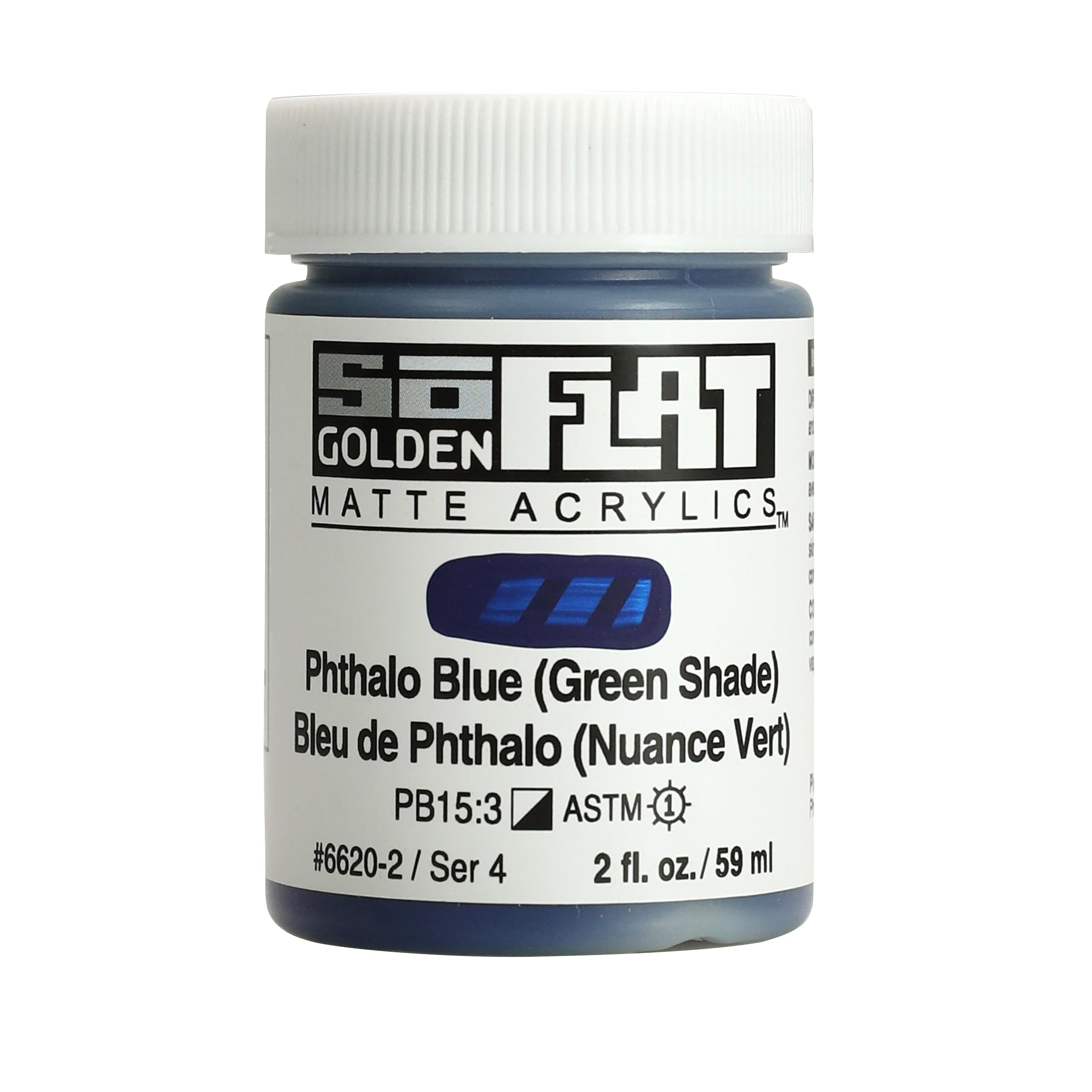 Golden SoFlat Matte Acrylic Paint 59ml Phthalo Blue Green Shade Art Use