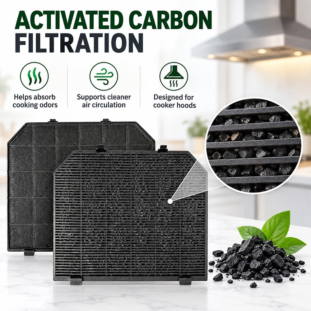 Filtro Carbón Cocina, para Ciarra CBBIH482 Campana Extractora