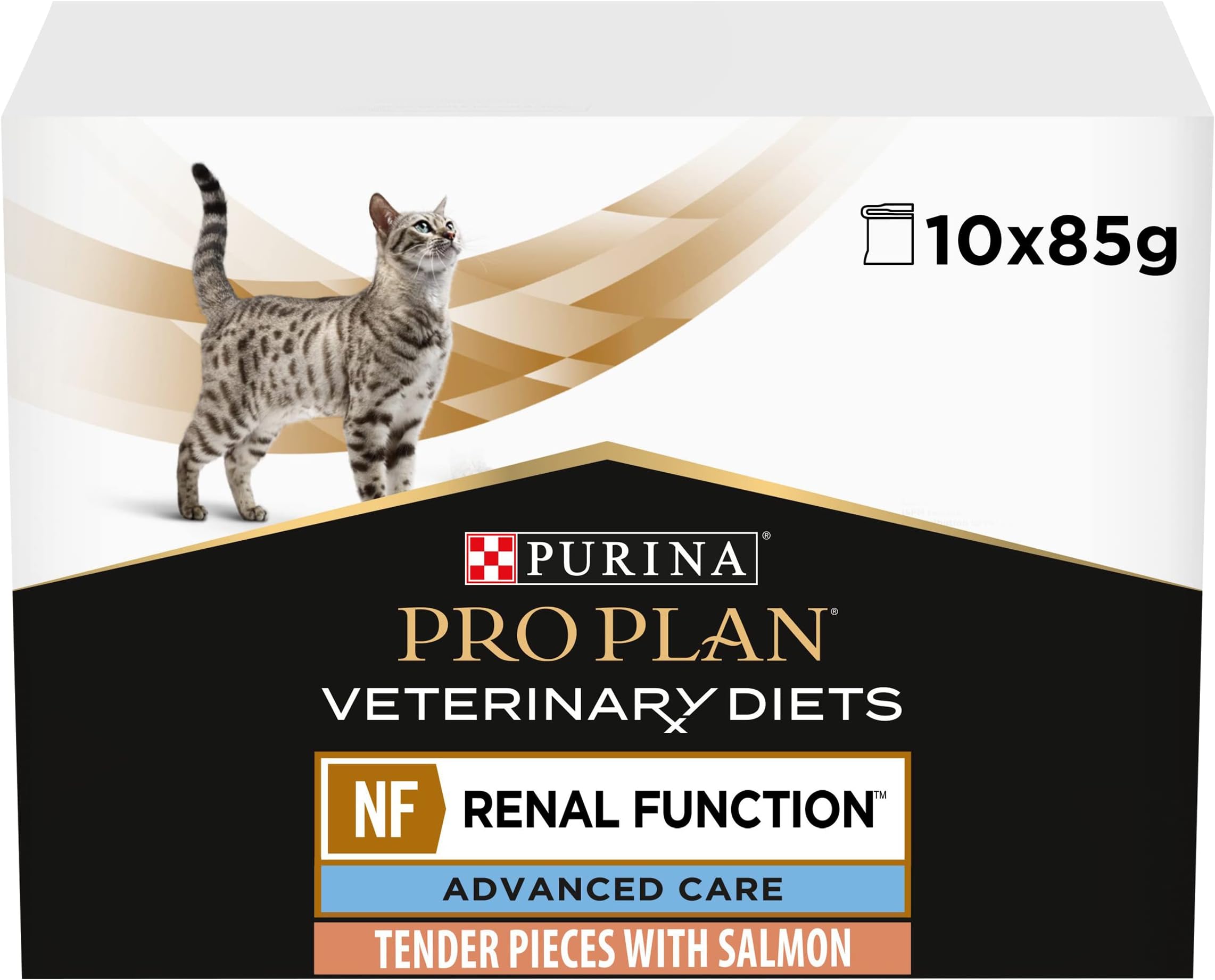 PRO PLAN VETERINARY DIETS Advanced Care NF Renal Wet Cat Food 10x85g (Pack of 4)