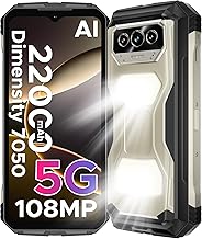 DOOGEE V MAX S Unbreakable Mobile 5G, 22000mAh (33W), 6.58'' FHD+ 120Hz, MTK7050 24GB+256GB Rugerized Mobile, 108MP+20MP Night Vision, GPS, OTG, NFC, Footprint/Face ID, Dual SIM 5G Rugged Mobile