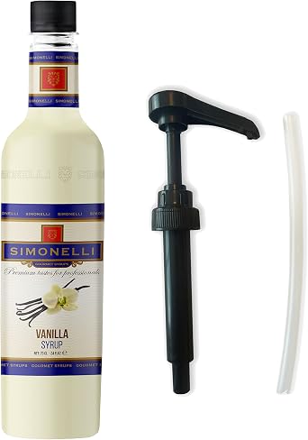 SIMONELLI Coffee Syrup Vanilla Flavored 70 cl + PUMP