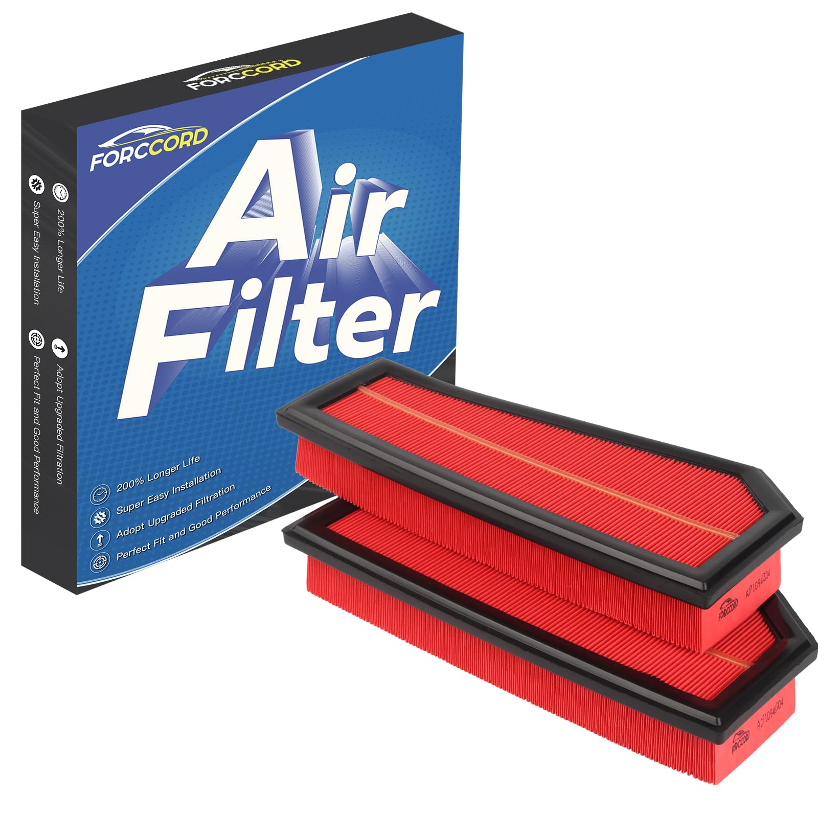 2-Pack Engine Air Filters for Mercedes-Benz C180 C200 C250 SLK200 SLK250