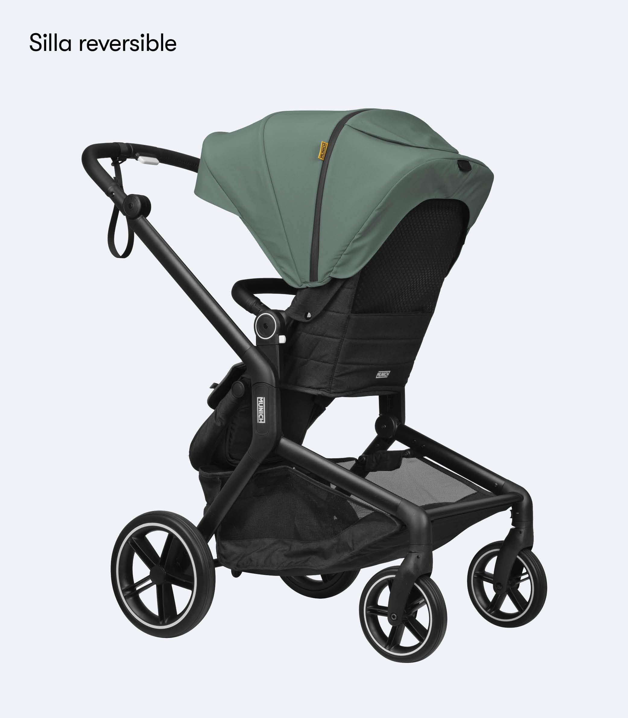 MUNICH Mun5, Cochecito de Bebé 2 en 1, Sistema de viaje, Silla De Paseo y Capazo, Carro Bebe, Fácil plegado, desde el nacimiento hasta 22 kg, Maniobrabilidad, con cubrelluvias, (Verde)