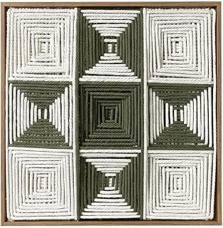 3D Handmade Cotton Woven Tapestry Wall Art Decor Woven Basket Geometric Art Macrame Wall Hanging Painting for Bedroom