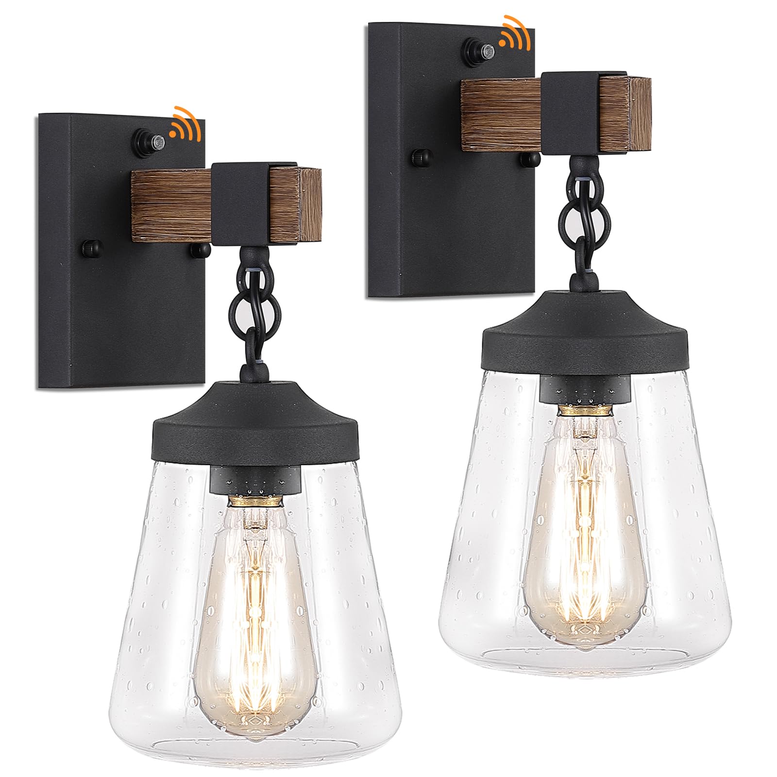 Ankita Porch Lights Outdoor Wall, Front Outdoor Wall Sconce, Waterproof Dusk to Dawn Exterior Lanterns Fixture Wall Mounted Lighting with E26 Socket, Modern Outside Lamps for House, Patio, 2-Pack