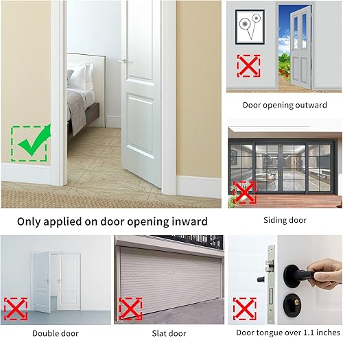 Miniatura 5 de Rerishom Cerradura de puerta portátil Cerradura adicional para privacidad y seguridad adicionales en el hogar, hotel, apartamento, AirBNB - Rojo