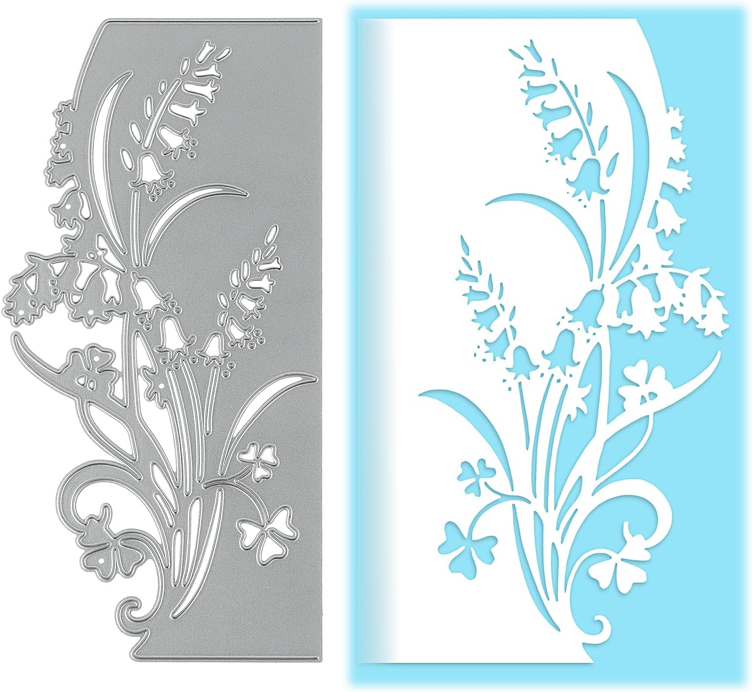 Flower Leaf Metal Die Cuts, Lily of The Valley Lace Bells Edge Cutting Dies Cut Stencils for DIY Scrapbooking Arts Crafts Album Decorative Embossing Paper Dies Card Making