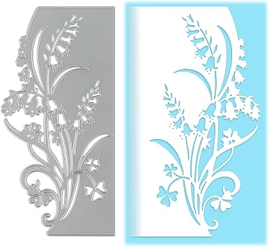 Flower Leaf Metal Die Cuts, Lily of the Valley Lace Bells Edge Cutting Dies Cut Stencils for DIY Scrapbooking Arts Crafts Album Decorative Embossing Paper Dies Card Making