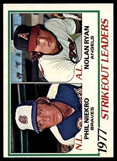 1978 Topps #206 Phil Niekro/Nolan Ryan Strikeout Leaders DP EX++ Excellent++ Atlanta Braves/California Angels Baseball J2M