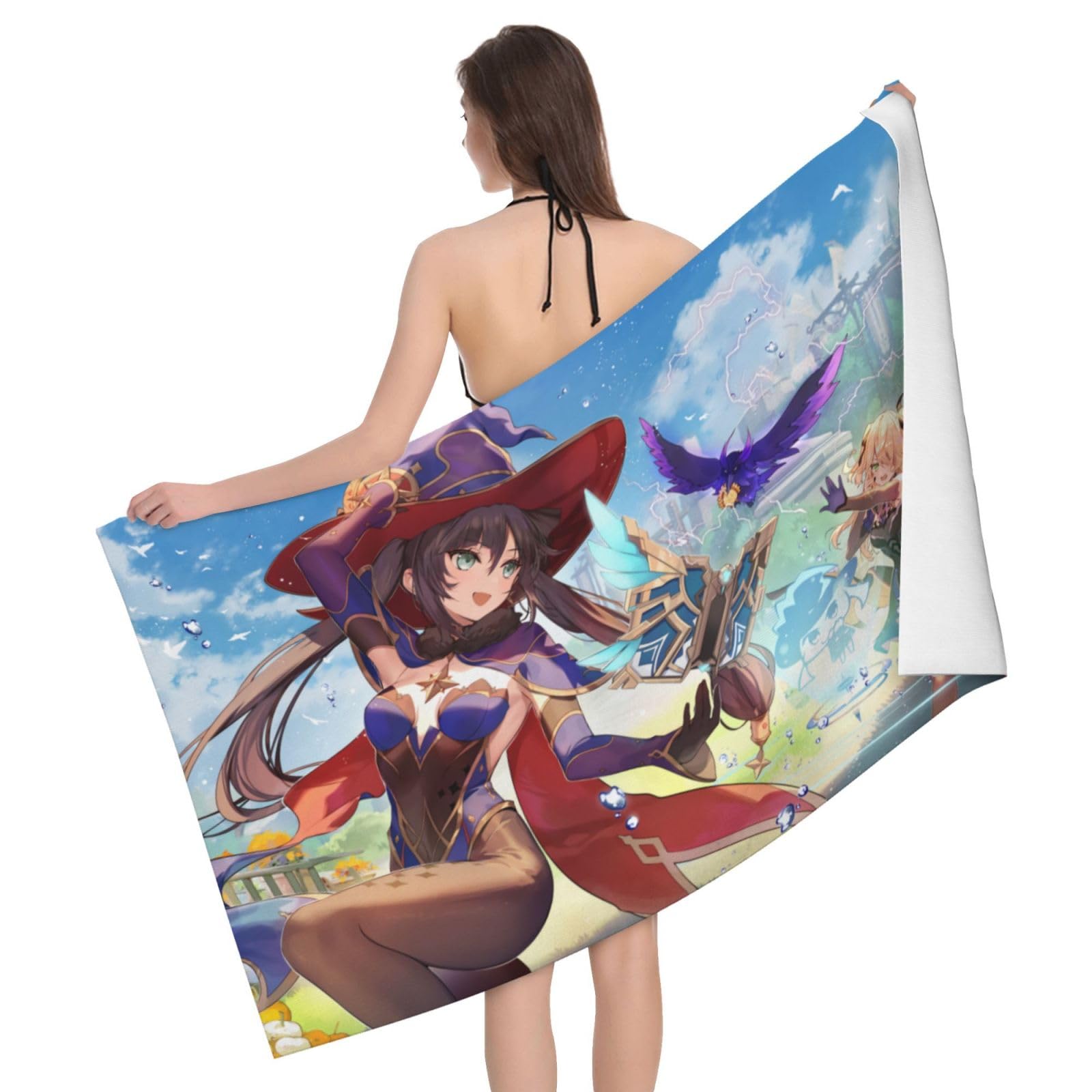 Amazon｜バスタオル 原神 モナ 速乾タオル 大判 ビーチタオル タオル