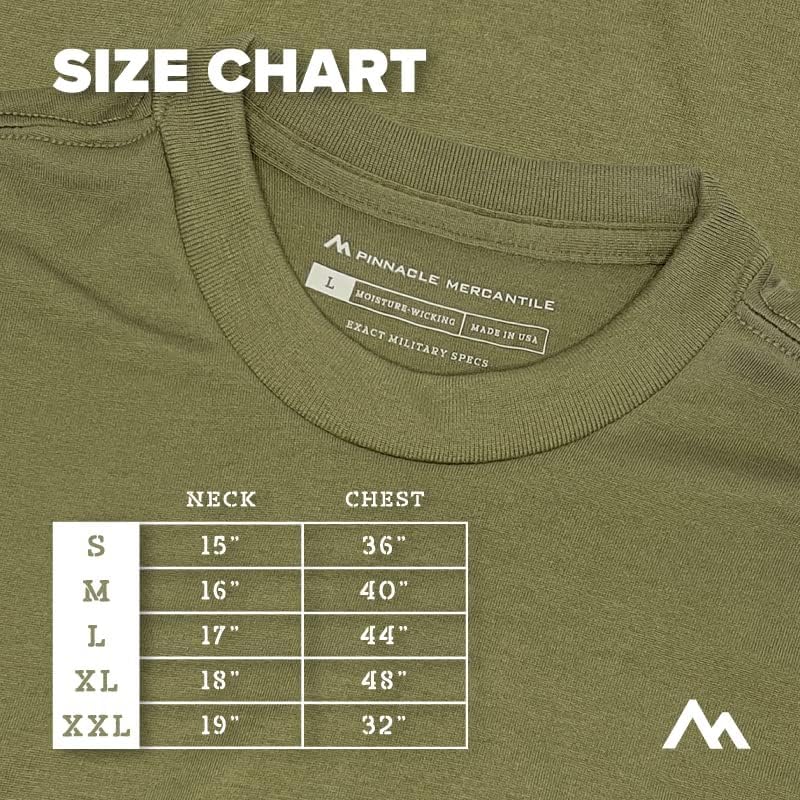 Pinnacle Mercantile Moisture-Wicking Crew Neck T-Shirt Made in USA Tan 499 100% Polyester Undershirt Multipack for Military - Image 4