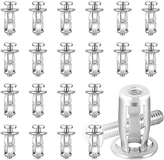 20Pcs M4 x 20 Hollow Door Anchor Set, Metal Cavity Fixing Anchors for Aluminium Cladding, Steel Pipe, Iron Sheet, Plastic Sheet (8 * 16MM)