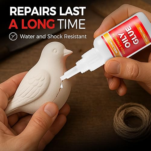 Miniatura 6 de Pegamento aceitoso de alta resistencia para soldadura, 3 paquetes de pegamento universal para plástico, pegamento resistente para reparación de