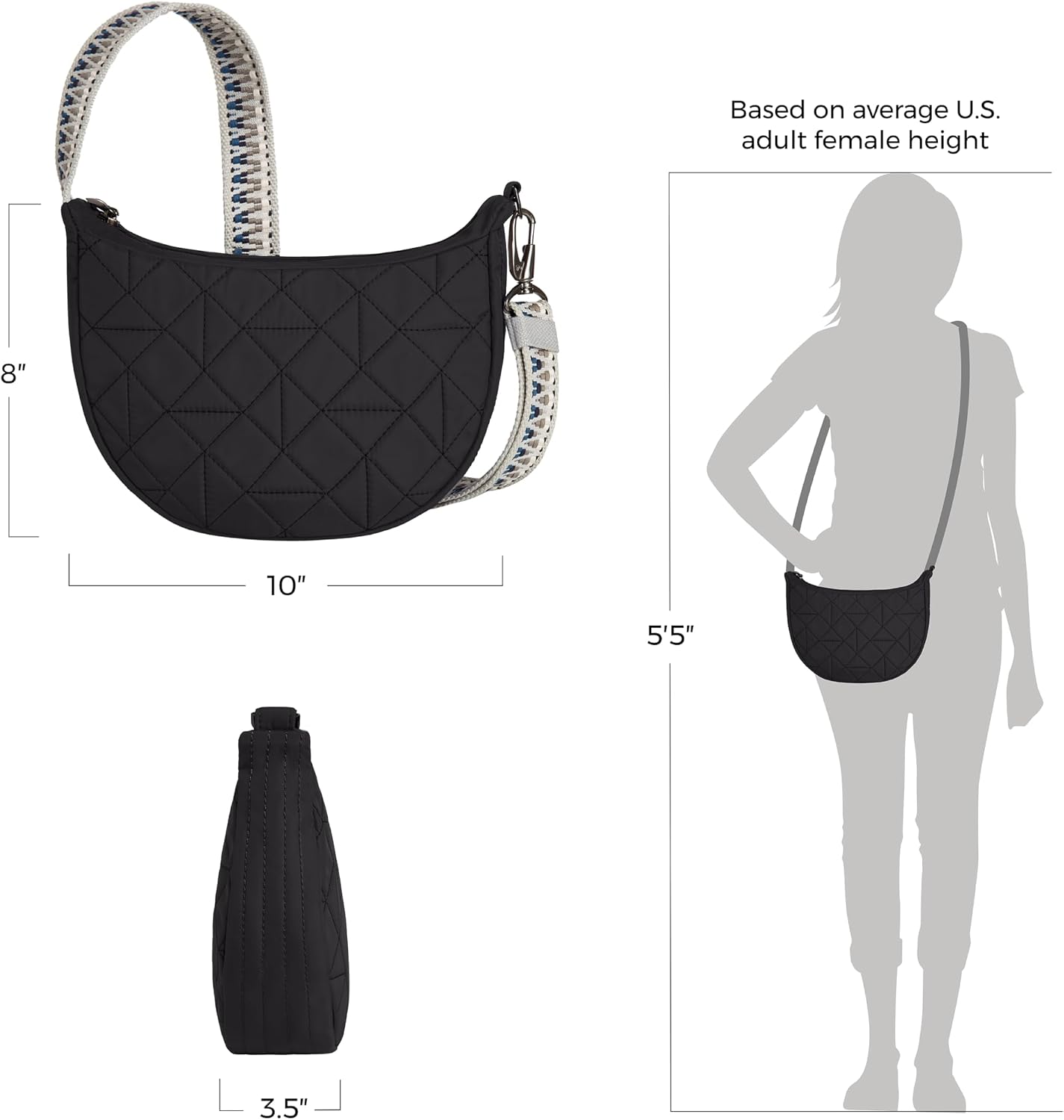 Travelon Anti-Theft Boho Crescent Crossbody