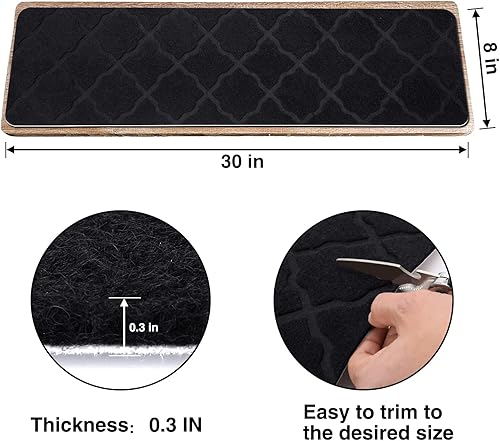 Miniatura 8 de Peldaños de escalera para peldaños de madera, 15 unidades, 8 x 30 pulgadas, alfombras antideslizantes para interiores, para niños, ancianos y Cubo