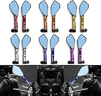 Vista 2 de General - Espejo retrovisor ajustable para motocicleta con perno roscado de 0.315 in y 0.394 in de aleación de aluminio, espejo retrovisor