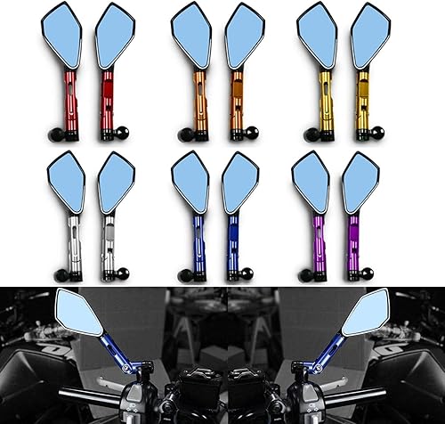 Miniatura 4 de General - Espejo retrovisor ajustable para motocicleta con perno roscado de 0.315 in y 0.394 in de aleación de aluminio, espejo retrovisor