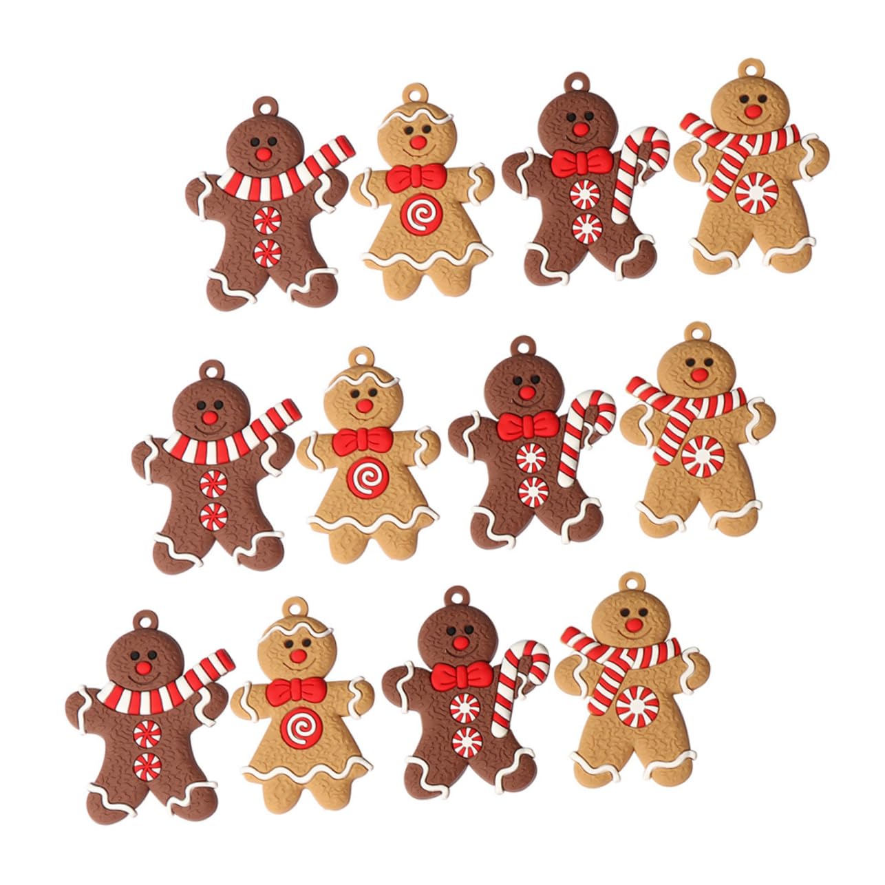 24piezas Adorables Adornos De Jengibre para Colgar El Árbol De Navidad Decoraciones De PVC para Árbol De Navidad para Decorar Fiestas y Celebraciones Navideñas