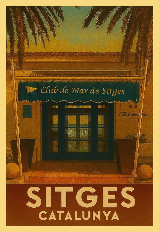 Póster de Sitges nostálgico para revivir la magia del Club de Mar en tu rincón favorito