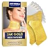 24K Gold Neck Wrinkle Patches, 5 Pcs Anti Wrinkle Patches for Décolleté Firming, Tightening & Smoothing, Neck Lift Tapes