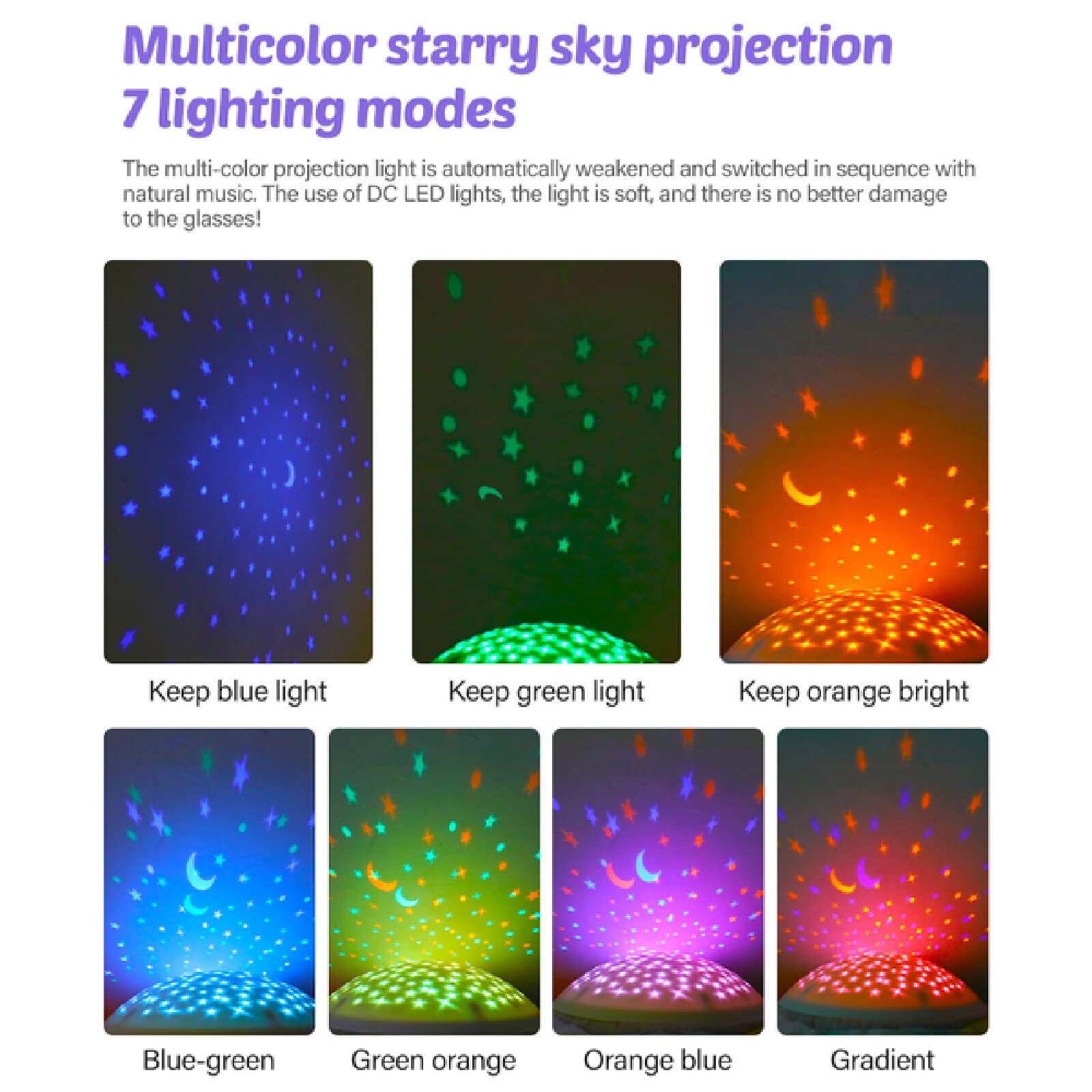 Proyector de estrellas, luz de noche musical, felpa de estrellas para niños y bebés, lámpara de escritorio, lámpara de techo, vía láctea, sueño de los niños, regalo para bebés