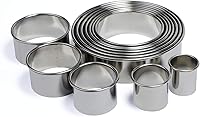 RIHAI Stainless Steel Round Cookie Cutter Set - 12 Sizes 1-4.4" for Cookies, Donuts, Biscuits, Pastry Baking