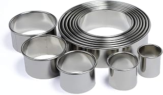 RIHAI Stainless Steel Round Cookie Cutter Set - 12 Sizes 1-4.4" for Cookies, Donuts, Biscuits, Pastry Baking