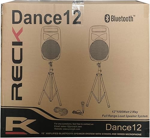 Miniatura 7 de RECK DC 12 portátil de 12 pulgadas 1000 vatios de 2 vías alimentados DjPA sistema de altavoces conjunto combinado con BluetoothUSBlector de tarjetas