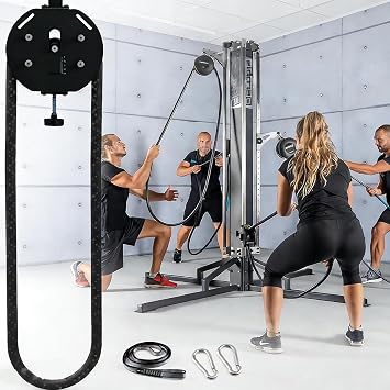 Endless Rope Trainer, Portable Cable Pulley System, Pulley Cable Machine System with Adjustable Resistance, Home Gym Equipment, for Grip, Arms, Back, Body Coordination Exercises