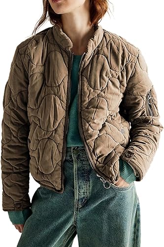 VIEWON Women's Quilted Puffer Winter Lightweight Jacket Short Warm zip up Button